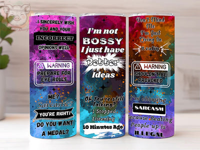 Sarcastic Quotes 20oz Tumbler Png, Straight & Tapered Tumbler Png, Sarcastic Tumbler Png, Digital Download PNG Sublimation Lara' s Designs 