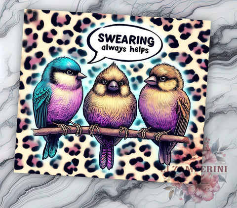 Sarcastic Quotes 20oz Tumbler Wrap PNG, Swearing Always Helps Tumbler Png, Straight & Tapered Tumbler Wrap, Instant Digital Download Sublimation Li Zamperini 