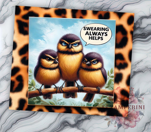 Sarcastic Quotes 20oz Tumbler Wrap PNG, Swearing Always Helps Tumbler Png, Straight & Tapered Tumbler Wrap, Instant Digital Download Sublimation Li Zamperini 