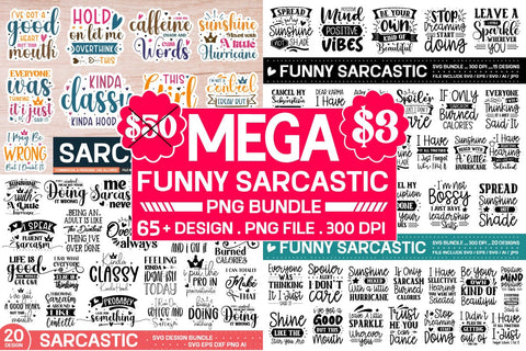 Sarcastic Quotes Png Bundle , SVGs,Quotes and Sayings,Food & Drink,On Sale, Print & Cut SVG designmaster24 