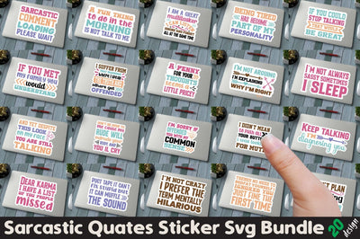 Sarcastic Quotes Sticker Svg Bundle SVG Angelina750 