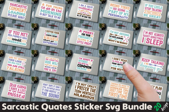 Sarcastic Quotes Sticker Svg Bundle SVG Angelina750 
