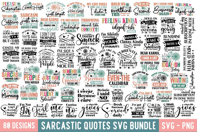 Sarcastic Quotes Svg Bundle, funny Design,80 designs,SVGs,Quotes and Sayings,Food & Drink,On Sale, Print & Cut SVG designmaster24 