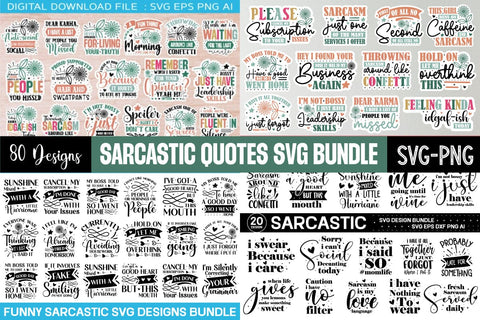 Sarcastic Quotes Svg Bundle, funny Design,80 designs,SVGs,Quotes and Sayings,Food & Drink,On Sale, Print & Cut SVG designmaster24 
