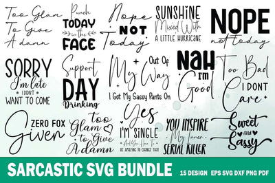 Sarcastic Quotes SVG Bundle, Funny SVG Bundle, Funny saying Design SVG FiveStarCrafting 