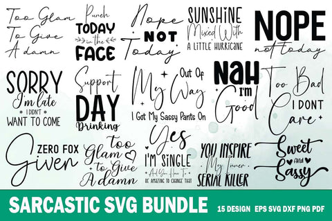 Sarcastic Quotes SVG Bundle, Funny SVG Bundle, Funny saying Design SVG FiveStarCrafting 