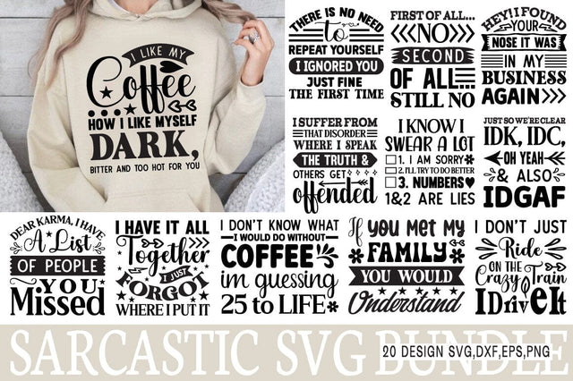 Sarcastic Quotes Svg Bundle SVG Angelina750 