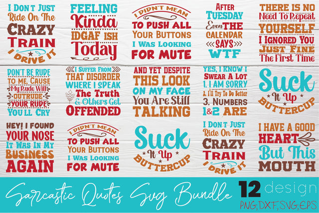 Sarcastic Quotes Svg Bundle SVG Angelina750 