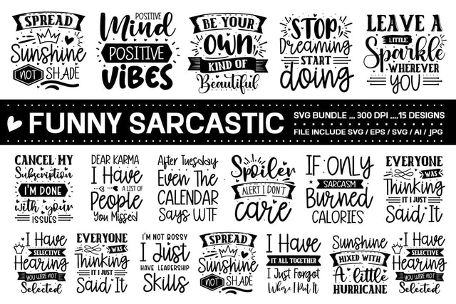 Sarcastic Quotes Svg Bundle SVG designmaster24 