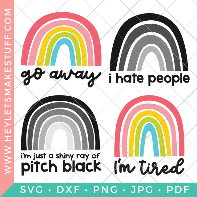 Sarcastic Rainbow Bundle SVG Hey Let's Make Stuff 