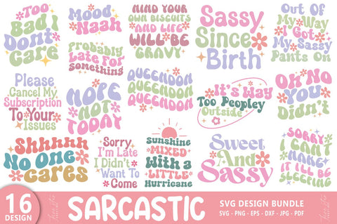 Sarcastic Retro SVG Bundle, Funny Quote SVG Design SVG FiveStarCrafting 