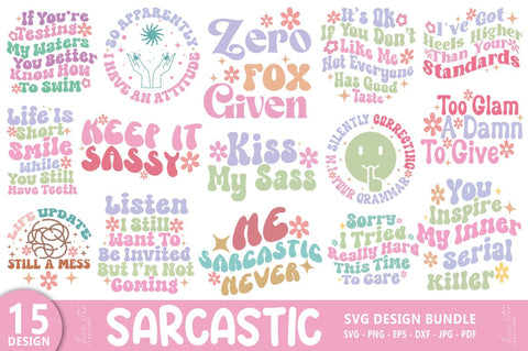 Sarcastic Retro SVG Bundle, Funny Quote SVG FiveStarCrafting 