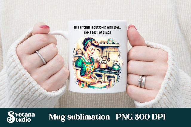 Sarcastic retro woman mug wraps Sublimation Svetana Studio 