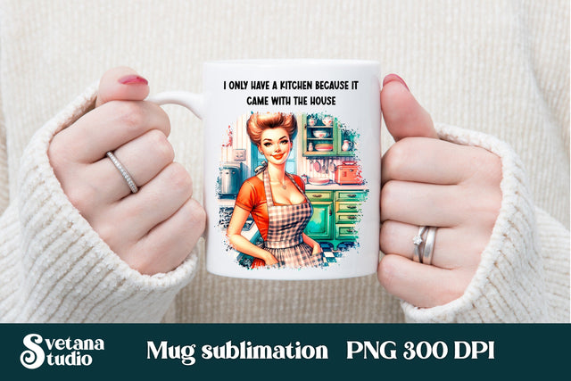 Sarcastic retro woman mug wraps Sublimation Svetana Studio 