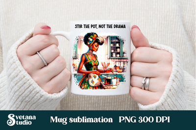 Sarcastic retro woman mug wraps Sublimation Svetana Studio 