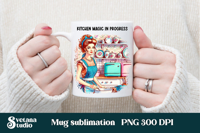 Sarcastic retro woman mug wraps Sublimation Svetana Studio 