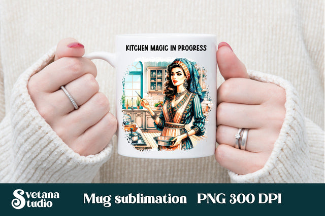 Sarcastic retro woman mug wraps Sublimation Svetana Studio 