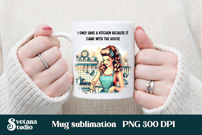 Sarcastic retro woman mug wraps Sublimation Svetana Studio 