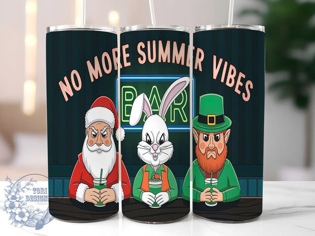 Sarcastic Santa, Rabbit Design, Leprechaun Tumbler, Seasonal Vibes, Sublimation PNG, Funny Holiday Drinkware, Summer to Winter, Unique Christmas Gift Sublimation ToriDesigns 