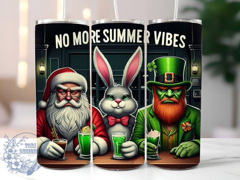 Sarcastic Santa, Rabbit Design, Leprechaun Tumbler, Seasonal Vibes, Sublimation PNG, Funny Holiday Drinkware, Summer to Winter, Unique Christmas Gift Sublimation ToriDesigns 