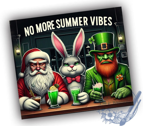 Sarcastic Santa, Rabbit Design, Leprechaun Tumbler, Seasonal Vibes, Sublimation PNG, Funny Holiday Drinkware, Summer to Winter, Unique Christmas Gift Sublimation ToriDesigns 