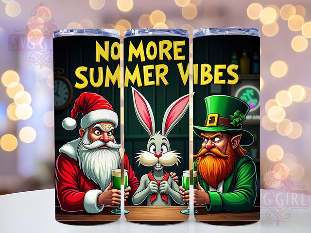 Sarcastic Santa, Rabbit Tumbler, Leprechaun Design, No More Summer, PNG Wrap, Sublimation Art, Funny Holiday Gifts, Festive Drinkware Sublimation SvggirlplusArt 
