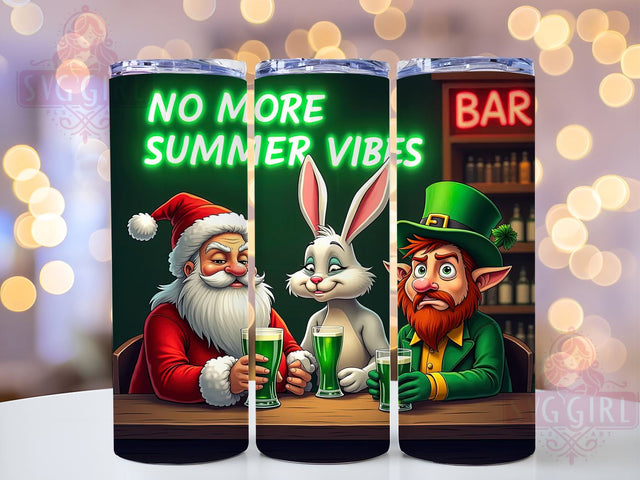 Sarcastic Santa, Rabbit Tumbler, Leprechaun Design, No More Summer, PNG Wrap, Sublimation Art, Funny Holiday Gifts, Festive Drinkware Sublimation SvggirlplusArt 