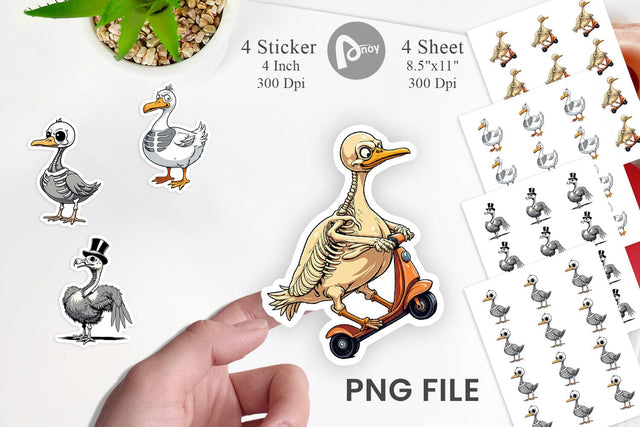 Sarcastic Skelegoose Sticker Sublimation artnoy 