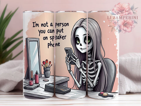 Sarcastic Skeleton 20 oz Skinny Tumbler Sublimation Design, Straight & Tapered Tumbler Png, Funny Quote Tumbler Png, Digital Download PNG Sublimation Li Zamperini 