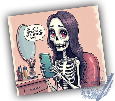 Sarcastic Skeleton 20oz Skinny Tumbler PNG, Funny Quote Tumbler Sublimation Wrap, Straight & Tapered Tumbler Wrap, Instant Digital Download Sublimation ToriDesigns 