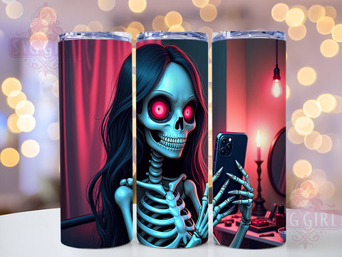 Sarcastic Skeleton 20oz Tumbler Wrap Sublimation Design, Straight Tapered Tumbler Wrap, Funny Quote Tumbler Png, Instant Digital Download Sublimation SvggirlplusArt 