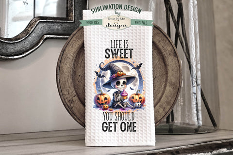 Sarcastic Skeletons Halloween Kitchen Towel Sublimation Designs Sublimation Ewe-N-Me Designs 