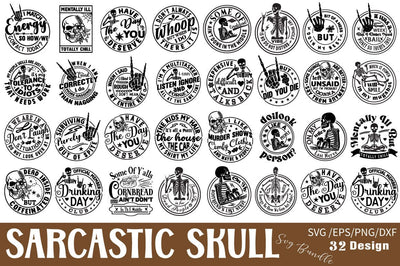 Sarcastic Skull Svg Bundle SVG Angelina750 