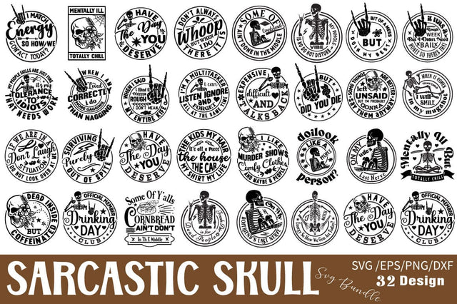 Sarcastic Skull Svg Bundle SVG Angelina750 