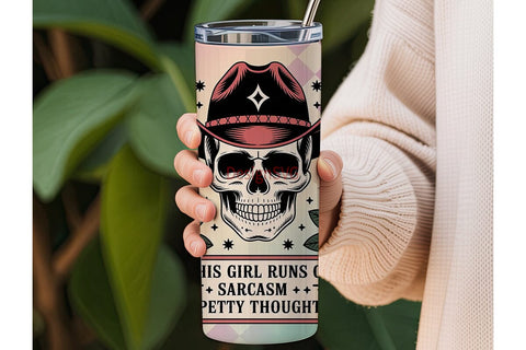 Sarcastic Skull Tumbler Wrap Sublimation DesignSVG 