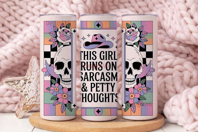 Sarcastic Skull Tumbler Wrap Sublimation DesignSVG 