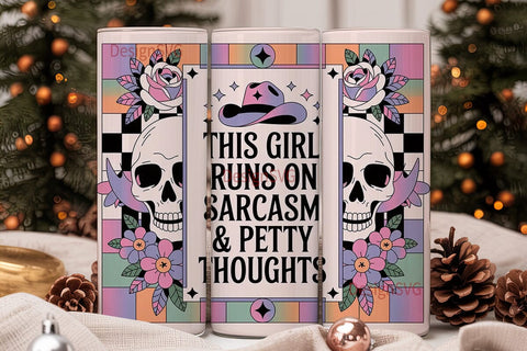 Sarcastic Skull Tumbler Wrap Sublimation DesignSVG 