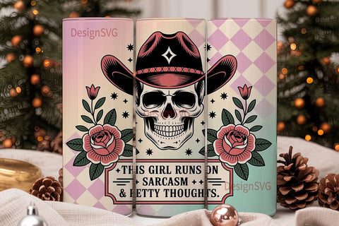 Sarcastic Skull Tumbler Wrap Sublimation DesignSVG 