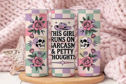 Sarcastic Skull Tumbler Wrap Sublimation DesignSVG 