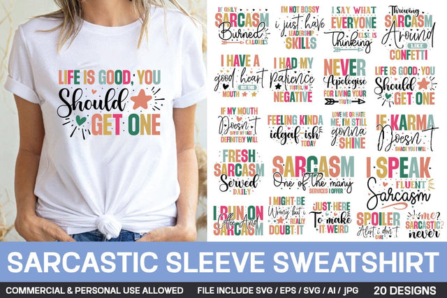 Sarcastic Sleeve Sweatshirt Svg Bundle SVG designmaster24 