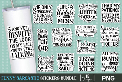 Sarcastic Sticker Bundle, Sarcasm Quotes Stickers PNG, SVGs,Quotes and Sayings,Food & Drink,On Sale, Print & Cut SVG DesignPlante 503 