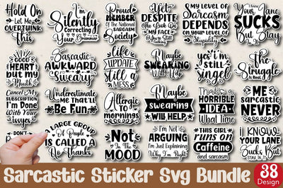 Sarcastic Sticker Svg Bundle SVG Angelina750 