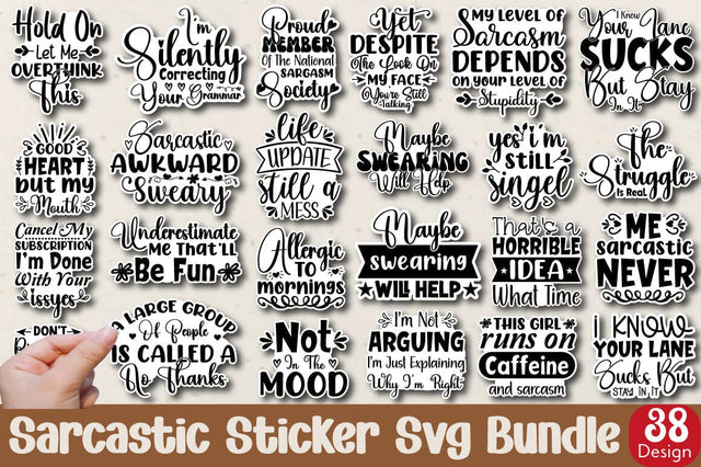 Sarcastic Sticker Svg Bundle SVG Angelina750 