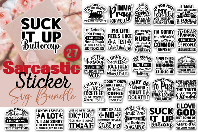 Sarcastic Sticker Svg Bundle SVG Angelina750 