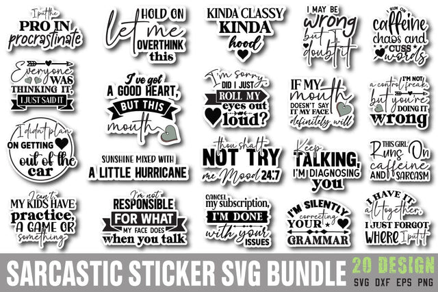 Sarcastic Sticker Svg Bundle SVG Angelina750 