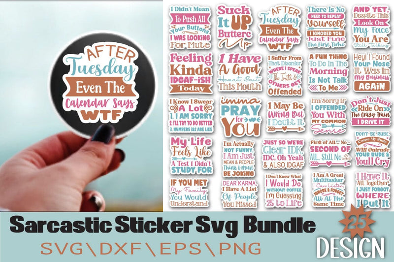 Sarcastic Sticker Svg Bundle SVG Angelina750 