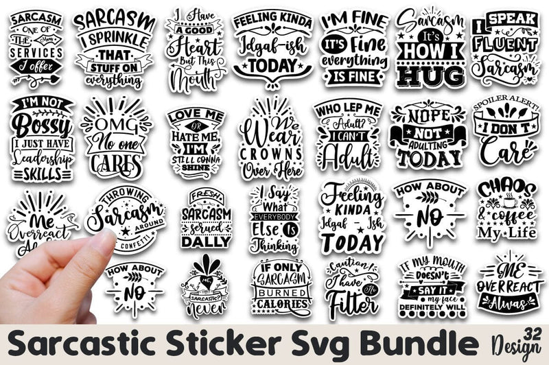 Sarcastic Sticker Svg Bundle SVG Angelina750 