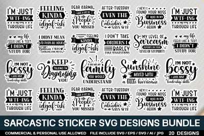 Sarcastic Sticker Svg Bundle SVG designmaster24 
