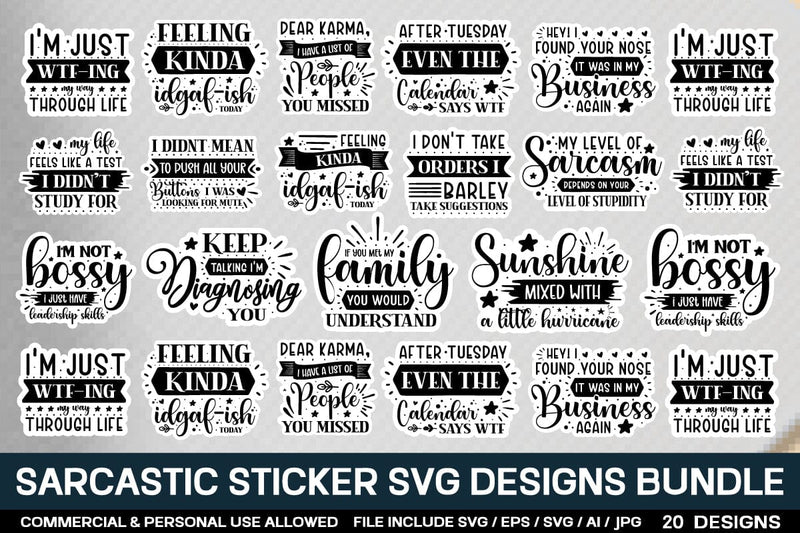 Sarcastic Sticker Svg Bundle SVG designmaster24 