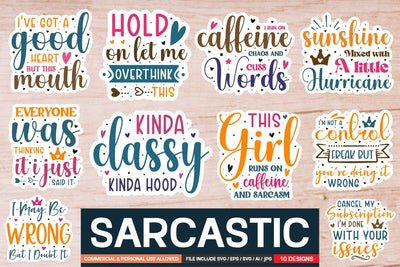 Sarcastic Sticker Svg Bundle SVG designmaster24 